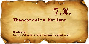 Theodorovits Mariann névjegykártya