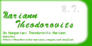 mariann theodorovits business card